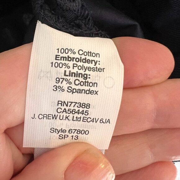 J Crew Skirt Womens SZ 00 Navy Blue No. 2 Pencil Mini Eyelet Lined Cotton Floral - Picture 14 of 16